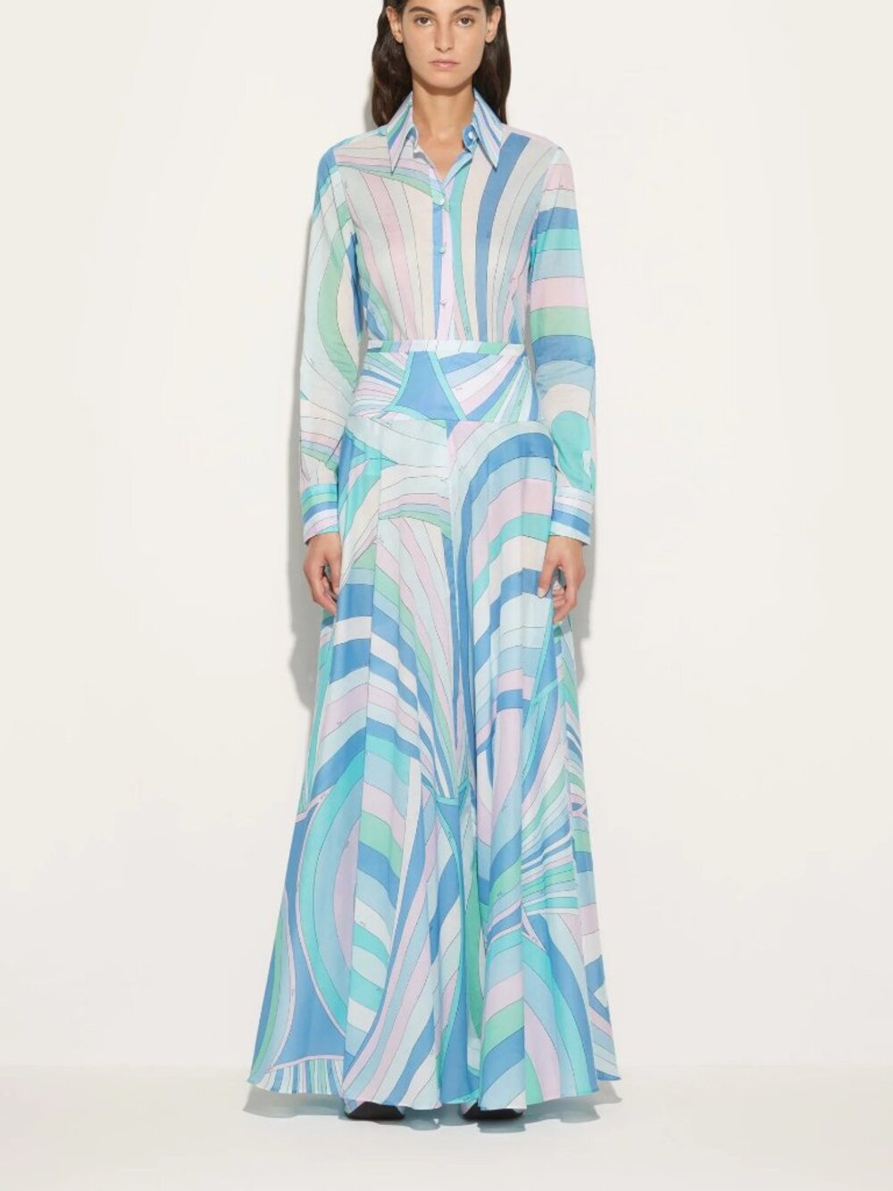 Emilio Pucci Iride-print Maxi Skirt in Cotton-muslin